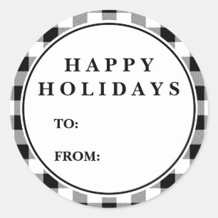 Black Buffalo Kariertes Muster Weihnachtsgeschenk  Runder Aufkleber