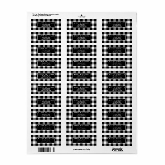 Black Buffalo Kariertes Muster Weihnachtskarte (Vorne)