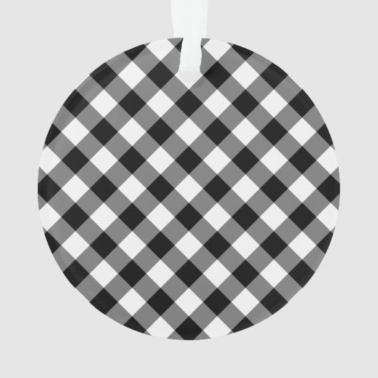 Black Buffalo Kariertes Puppy Dog Foto Ornament (Rückseite)