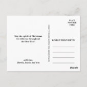 Black Buffalo Kariertes Weihnachtsfest Foto Feiert Postkarte (Rückseite)