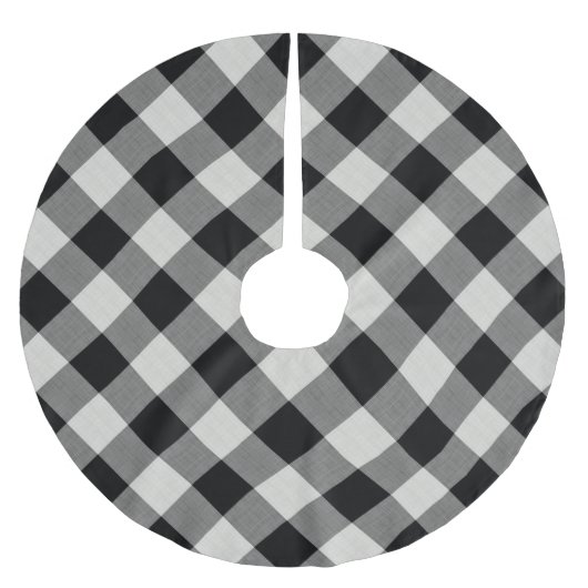 Black Buffalo Karo | Bauernhof Polyester Weihnachtsbaumdecke (Vorderseite)