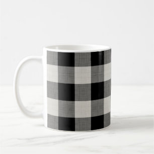 Black Buffalo Karo   Modernes Bauernhaus Kaffeetasse