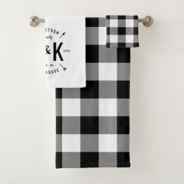 Black Buffalo Karo und Arrow Monogram Badhandtuch Set
