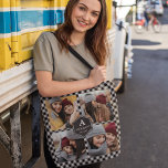 Black Buffalo Plaid Lumberjack Photo Collage Tasche<br><div class="desc">Upload your favorite photos to make your own unique personalized photo gift.</div>