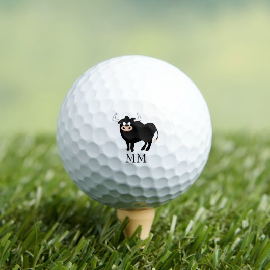 Black Bull Design Monogrammiert Golfball (Insitu T-Shirt)