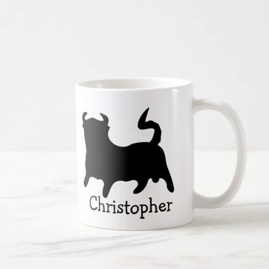 Black Bull Design Personalisiert Kaffeetasse (Rechts)