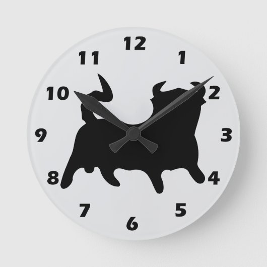 Black Bull Design Runde Wanduhr (Vorderseite)