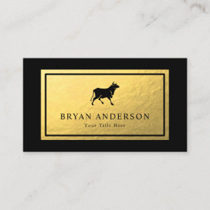 Black Bull - Imitate Gold Foil Business Card Visitenkarte
