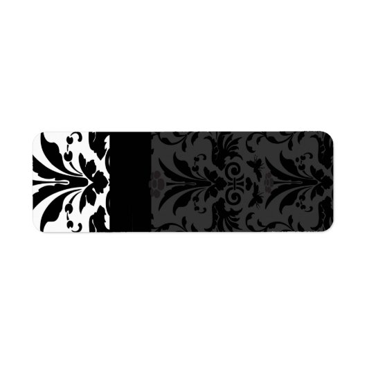 Black Bumble Bee Damask Address Labels - (Vorne)