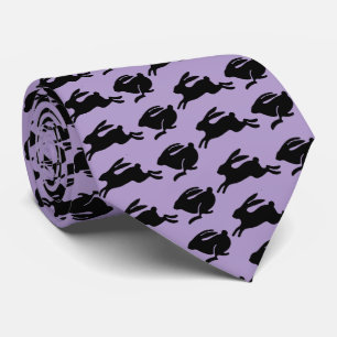 Black Bunnies Hopping Lilac Osterfashion Krawatte