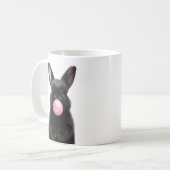 Black Bunny Blown Pink Blubble Gum Niedlich Kaffeetasse (Vorderseite Links)