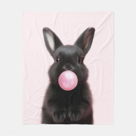 Black Bunny Blown Pink Blubble Gum Niedlich Spiele Fleecedecke