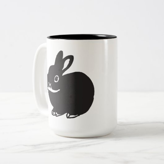 Black bunnys' mug cup zweifarbige tasse (Vorderseite Links)