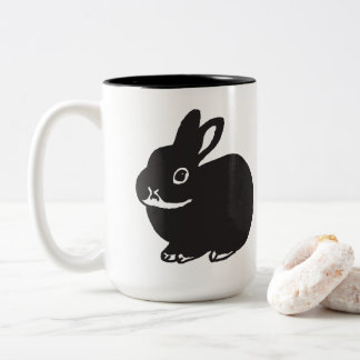 Black bunnys' mug cup zweifarbige tasse