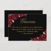 Black Burgundy Danke-Card Dankeskarte (Vorne/Hinten)