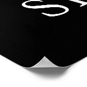 Black Burgundy Floral Boho Brautparty Poster (Ecke)