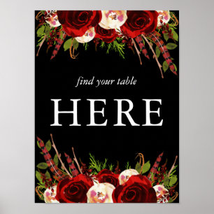 Black Burgundy Floral Boho Finden Sie hier Ihren T Poster