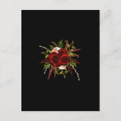 Black Burgundy Floral Boho Hochzeitsunterkünfte Begleitkarte (Rückseite)