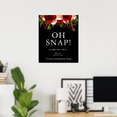 Black Burgundy Floral Boho Oh Snap Signing Poster (Heimbüro)