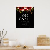 Black Burgundy Floral Boho Oh Snap Signing Poster (Küche)