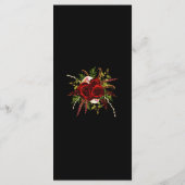 Black Burgundy Floral Boho Wedding Menu Card Menükarte (Rückseite)