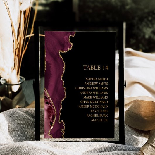 Black & Burgundy Gold Hochzeitskarten Einladung