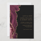 Black & Burgundy Gold Save the Date Einladung (Vorderseite)