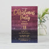 Black Burgundy Gradient Glitzer Weihnachts-Party Einladung (Stehend Vorderseite)