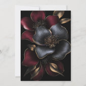 Black Burgundy Gray Floral Save the Date Einladung (Rückseite)