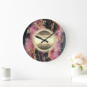 Black Burgundy Marble 50 Wedding Jubiläum Große Wanduhr (Zuhause)