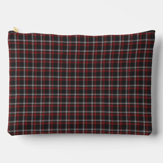 Black Burgundy Plaid Classic Pattern Zubehörtasche (Vorderseite)