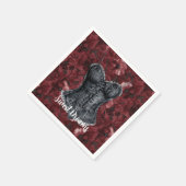 Black Burgundy Red Corset Brautparty Serviette (Ecke)