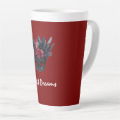 Black Burgundy Red Feathers Maske Milchtasse (Rechte Ecke)