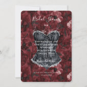 Black Burgundy Red Floral Corset Brautparty Einladung (Vorderseite)