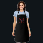 Black Burgundy Red Monogram Girly Feminine Script Schürze<br><div class="desc">Simple Black Burgundy Maroon Red Monogram Elegante Feminine Script-Schürze</div>
