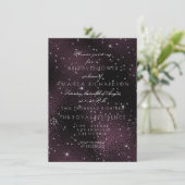 Black Burgundy Silver Stars Bridal Bachelorette Einladung (Stehend Vorderseite)