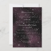 Black Burgundy Silver Stars Bridal Bachelorette Einladung (Vorderseite)