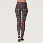 Black Burgundy White Plaid Classic Leggings (Rückseite)