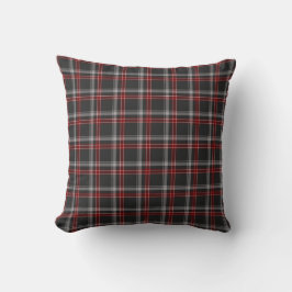 Black Burgundy White Plaid Classic Throw Pillow Kissen