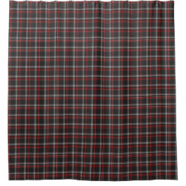 Black Burgundy White Plaid Shower Curtain Duschvorhang
