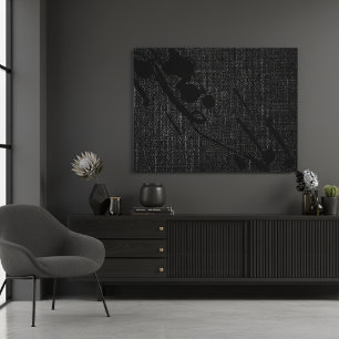 Black Burlap Modern Abstrakt Paint Leinwanddruck