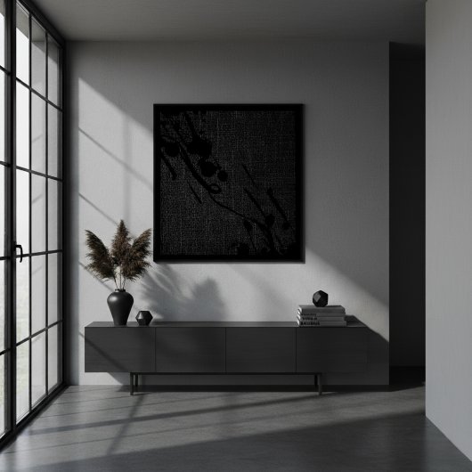 Black Burlap Modern Abstrakt Paint Poster