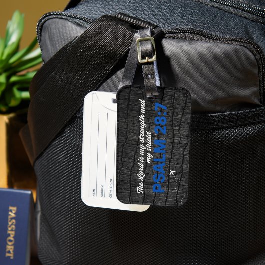 Black Burnt Wood Bible Verse Gepäckanhänger