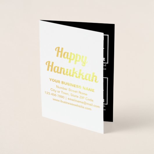 Black Business Brand auf Hanukkah Foil Card Folienkarte (Vorderseite)