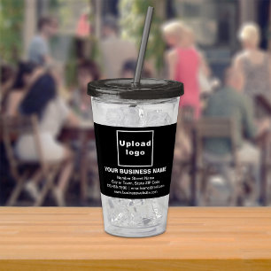 Black Business Brand on Acrylic Tumbler Acryltrinkbecher