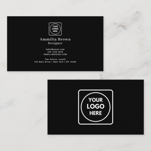 Black Business Card | Kundenspezifische Minimal fü Visitenkarte (Vorne/Hinten)