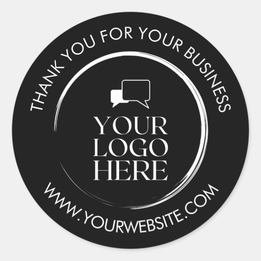 Black Business Danke Stickers Custom Logo (Vorderseite)