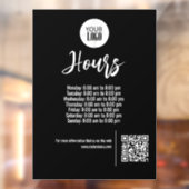 Black Business Hours QR Code Schild Anpassbar (Blatt 2)