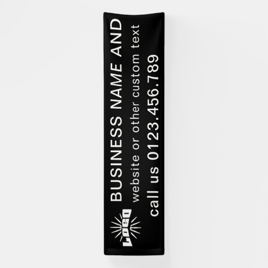 Black Business Logo Company Outdoor 10' langer Vin Banner (Vertikal)