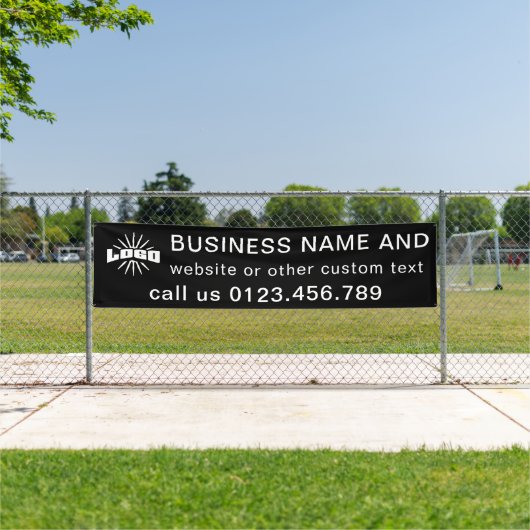 Black Business Logo Company Outdoor 10' langer Vin Banner (InSitu)